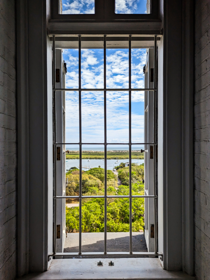 View through Iron Window in St Augustine Lighthouse Anastasia Island St Augustine Florida 1