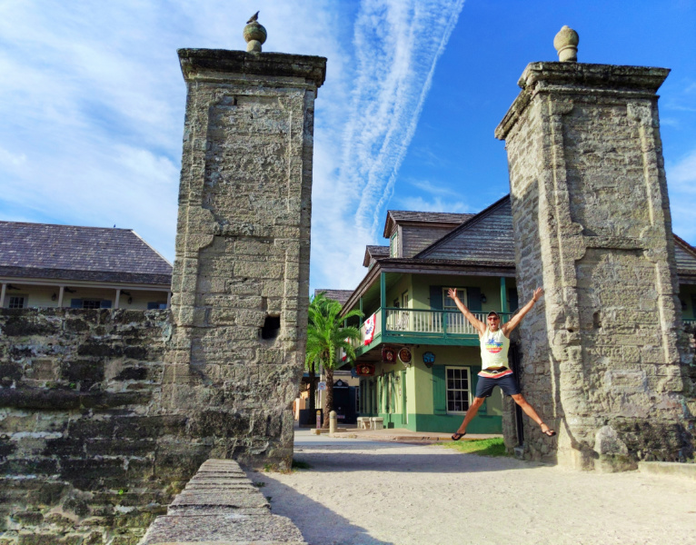 Rob Taylor jumping at City Gates Ancient City St Augustine FL 1