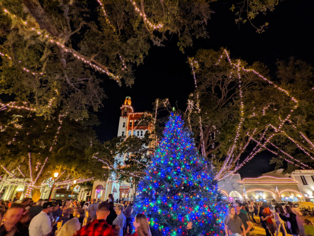 Christmas lights in Plaza at Nights of Lights St Augustine FL 7