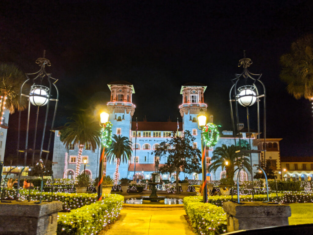 Lightner Museum with Christmas Lights Nights of Lights Saint Augustine Florida 2