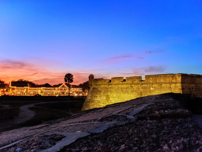 Castillo de San Marcos at Old Town Ancient City St Augustine at Sunset Saint Augustine Florida 1