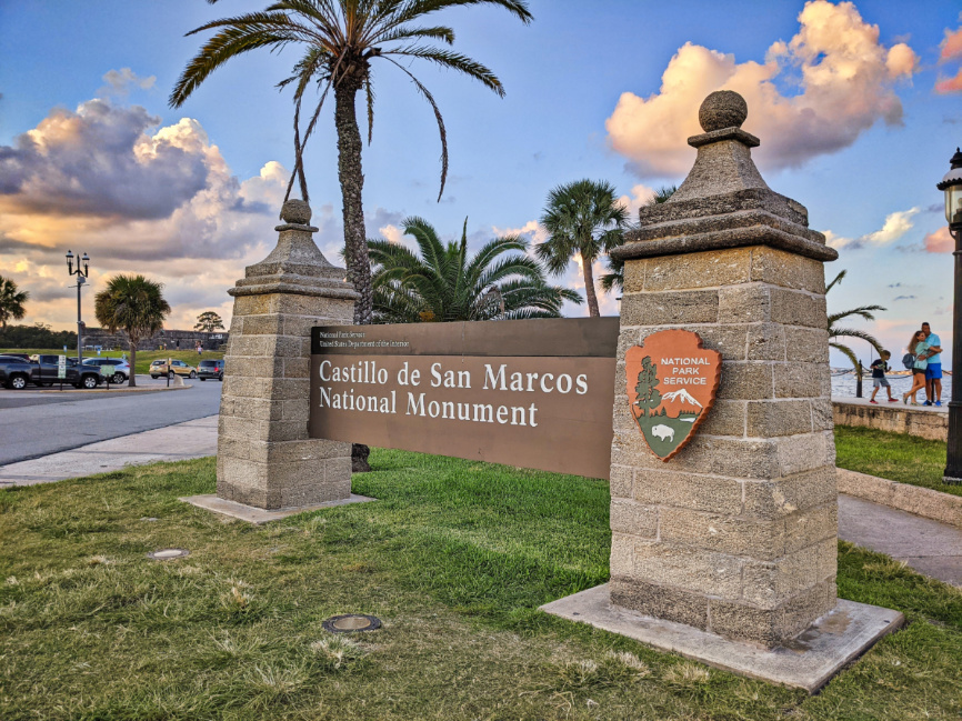 Entrance Sign at Castillo de San Marcos National Monument Saint Augustine Florida 1