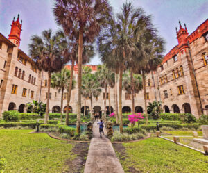 Taylor Family in Courtyard at Lightner Museum Downtown Saint Augustine Florida 1