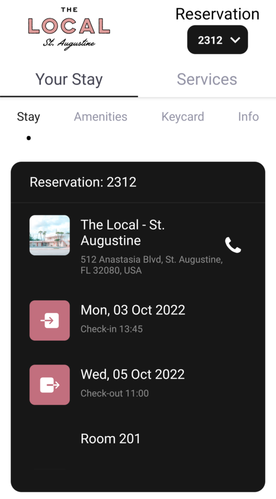 Check in App Virdee the Local St Augustine