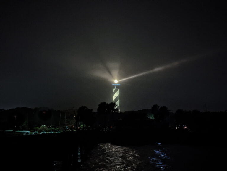 St Augustine Lighthouse at Night in Fog Anastasia Island St Augustine Florida 3