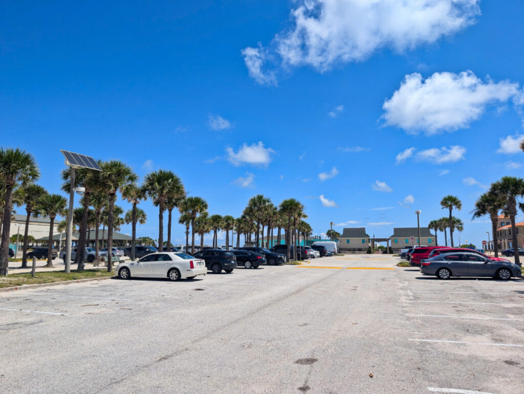 Parking lot at St Augustine Beach Pier 1