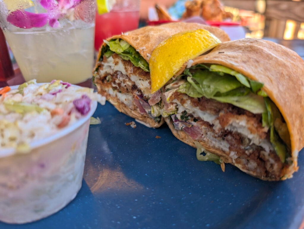 Crunchy Fish Wrap at Beachcomber Restaurant St Augustine Beach 1