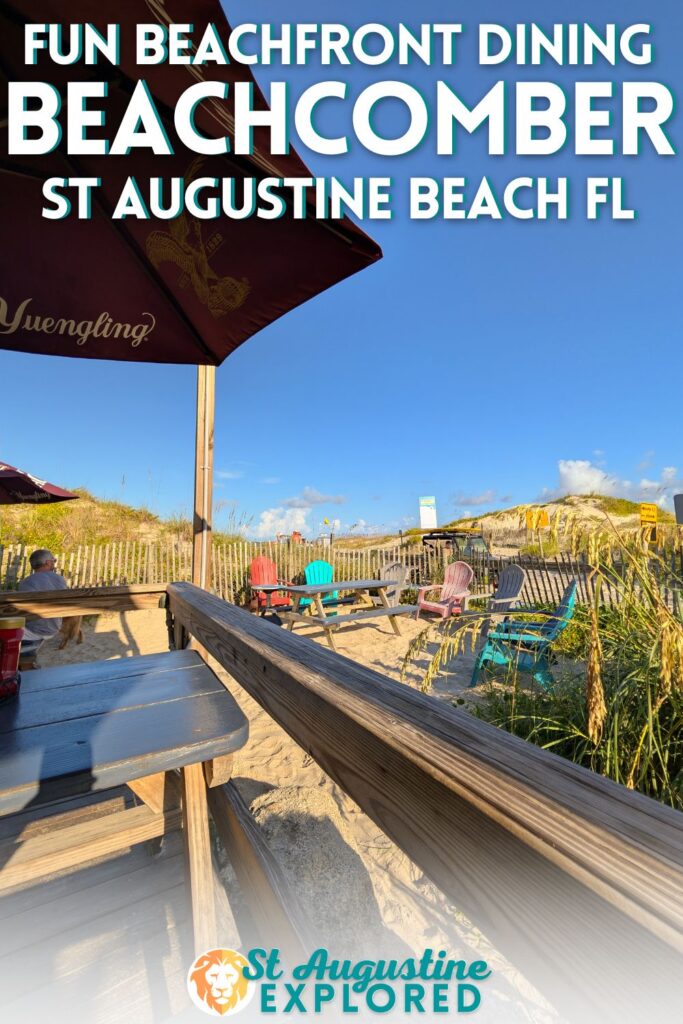 The Beachcomber St Augustine Beach is a great place for lunch or dinner on the sand. It's the only beachfront restaurant on Anastasia Island. See menus, seating and more information about dining at the Beachcomber restaurant.