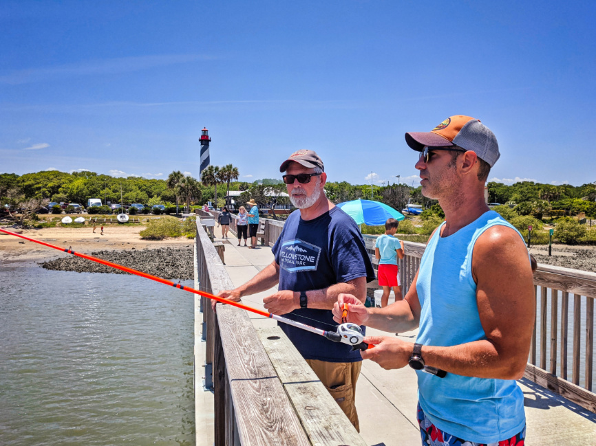 Taylor Family Fishing at St Augustine Lighthouse Pier Saint Augustine Florida 2