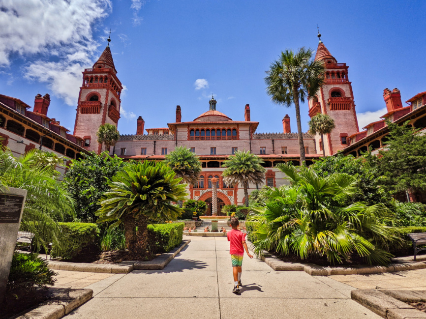 Taylor Family in Courtyard at Flagler College Saint Augustine Florida 2