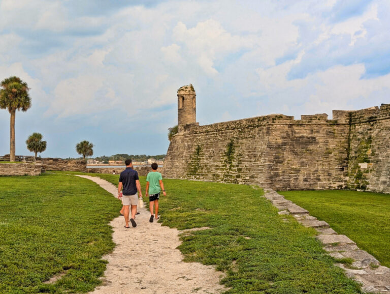 Taylor Family walking at Castillo de San Marcos Downtown St Augustine Florida 1