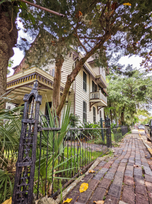 Victorian House and Brick Sidewalk Saint Augustine Florida 1