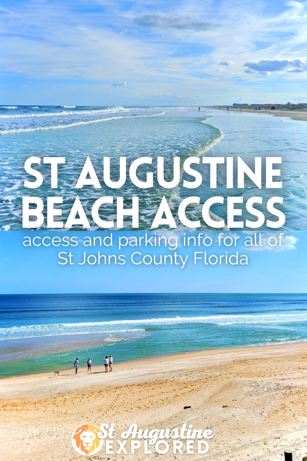 Where can you get onto the beach in the St Augustine, FL area easily? List of beach access points, parking areas and beach boardwalks in St Augustine, St Johns County, Florida from Palm Coast to Ponte Vedra.