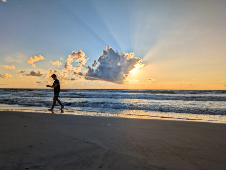 Taylor Family at sunrise on beach St Augustine Beach Florida 1