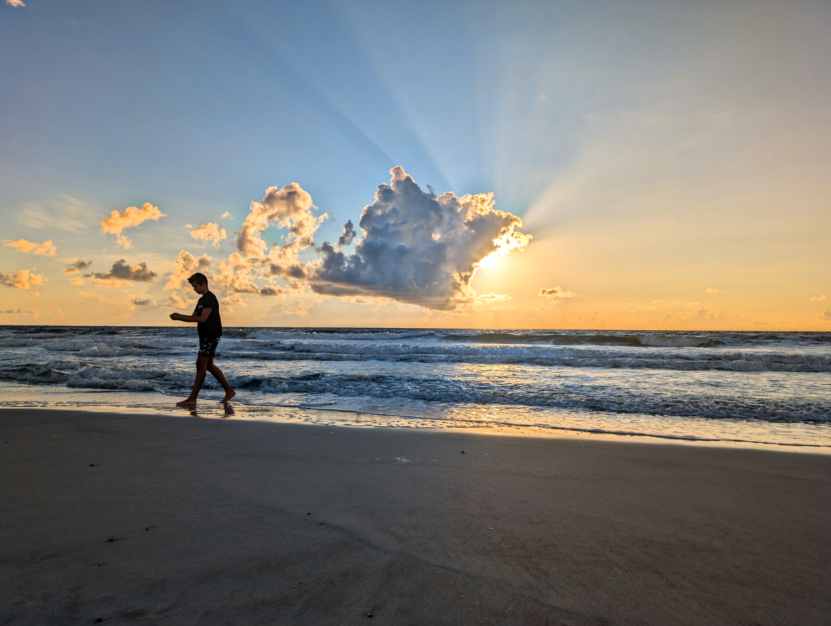 Taylor Family at sunrise on beach St Augustine Beach Florida 1