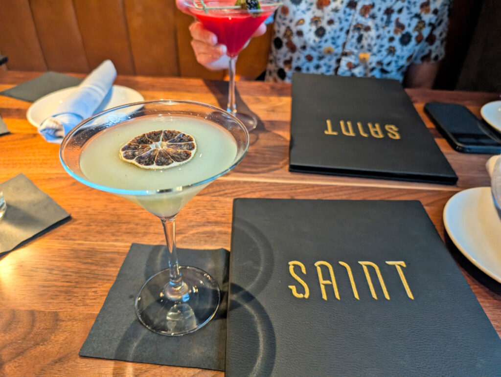 Cocktails and Menus at Saint Restaurant St Augustine Florida 2