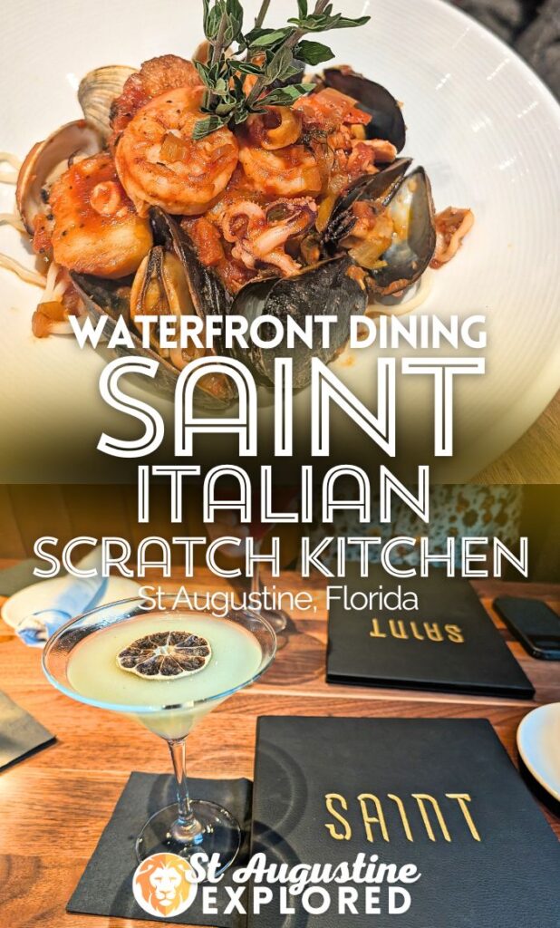 Saint, St Augustine's newest fine dining, is a delicious Italian restaurant on the waterfront downtown. See what menus are like and which dishes really captured the art of real Italian flavors in their scratch kitchen.