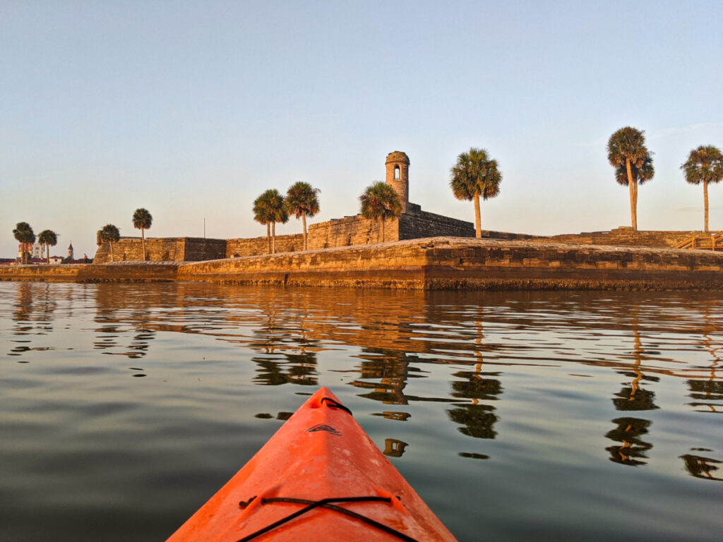 Kayaking at the Castillo de San Marcos at Sunrise Saint Augustine Florida 1