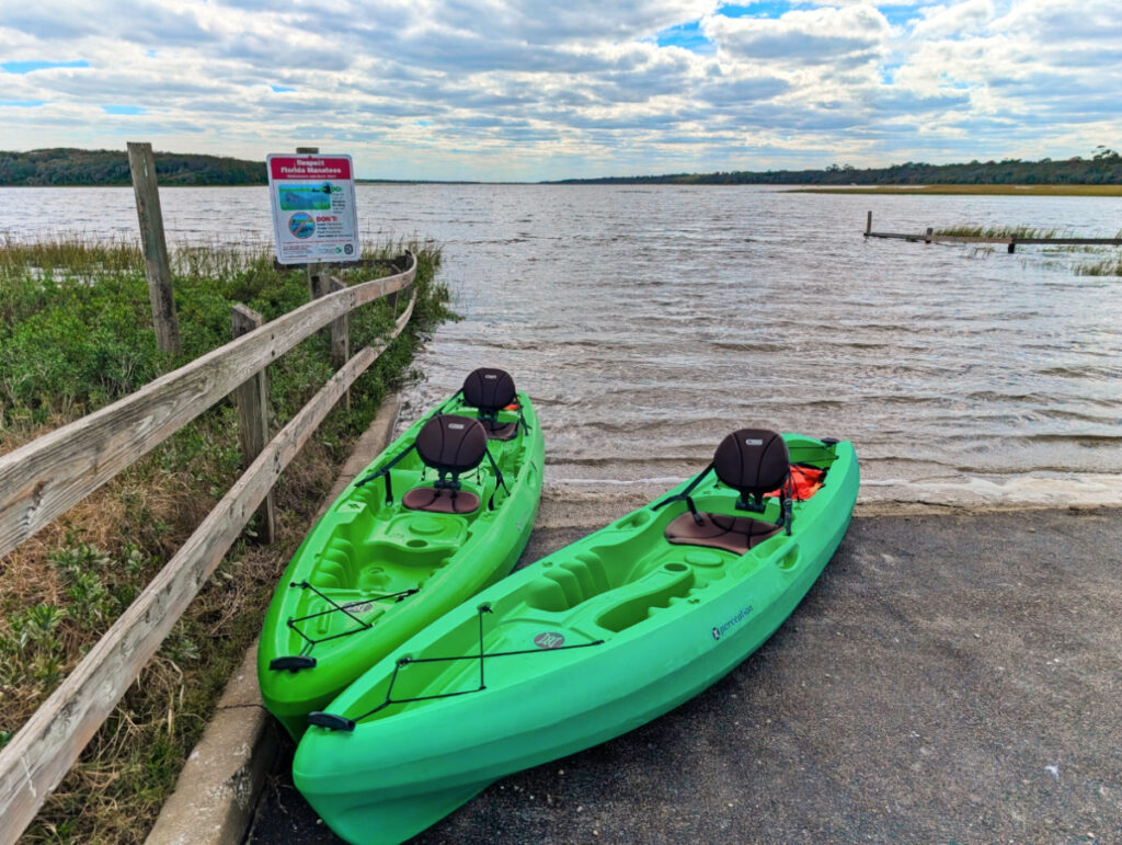 Kayaks at GTM Research Reserve Guana River Dam St Augustine Florida 1