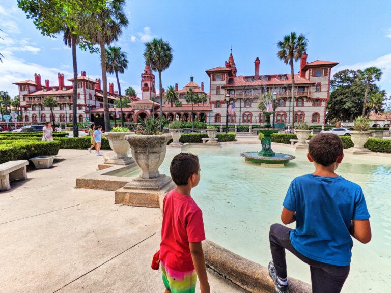 Taylor Family at Lightner Museum Fountain with Flagler College Saint Augustine Florida 1