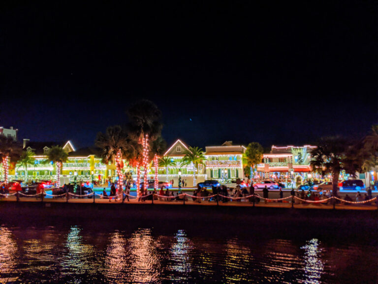 Christmas lights on waterfront at Nights of Lights St Augustine FL 5
